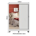 Ver imagem 3 de Guarda-roupa Solteiro Madesa Luke 2 Portas de Correr com Espelho com Pés Branco Cor:branco