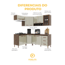 Ver imagem 5 de Cozinha Modulada Completa Fidelitá Lisboa 6 Peças 340cm 12 Portas 3 Gavetas com Tampo