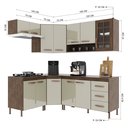 Ver imagem 4 de Cozinha Modulada Completa Fidelitá Lisboa 6 Peças 340cm 12 Portas 3 Gavetas com Tampo