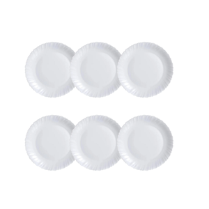 Jogo de Prato Sobremesa 19cm Branco - Arcoroc Feston (6 Peças)