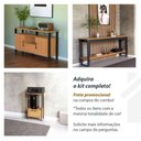 Ver imagem 7 de Mesa Escritório com Estante Mesa de Apoio e Prateleira Mdf Cor:preto Fosco com Freijó