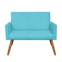 Ver imagem 4 de Kit Poltrona e Namoradeira Nina Suede Azul Turquesa