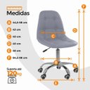 Ver imagem 6 de Cadeira Office Eiffel Botonê Ajustável Oficial Giratória - Cinza - 2