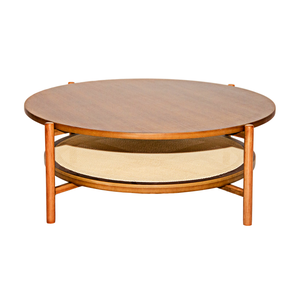 Mesa de Centro em Madeira com Palha Natural