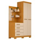 Ver imagem 1 de Guarda-Roupa Solteiro 100%Mdf C/ Espelho Cômoda Prateleira Melissa Acp Móveis Nature/Off White