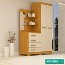 Ver imagem 2 de Guarda-Roupa Solteiro 100%Mdf C/ Espelho Cômoda Prateleira Melissa Acp Móveis Nature/Off White