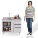 Ver imagem 4 de Balcão Gabinete 100cm sem Tampo 2 Portas 2 Gavetas Luziania Branco - Lumil Móveis