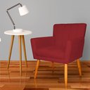 Ver imagem 4 de Kit 3 Poltronas Decorativa para Sala de Estar Cecília Suede Vermelho - Montanaris Decor Md Montanari