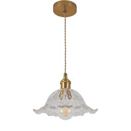 Pendente Flor Vidro Dourado 22cm 1e27 Paris Luz - 1