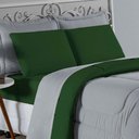 Ver imagem 3 de Kit Edredom Dupla Face + Jogo de Lençol Casal Nobre 7 Peças Malha 100% Algodão - Cinza / Verde-