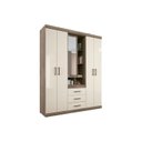 Ver imagem 1 de Guarda Roupa 5 Portas e 3 Gavetas Havana Star 5.3 Castanha/Off White - Santos Andirá