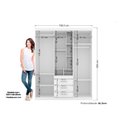Ver imagem 3 de Guarda Roupa 5 Portas e 3 Gavetas Havana Star 5.3 Castanha/Off White - Santos Andirá