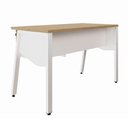 Ver imagem 4 de Mesa Escrivaninha 120cm x 60cm com Gaveteiro Suspenso e Tampo Chanfrado F5 Office Cor:Macadâmia com
