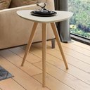 Ver imagem 1 de Mesa Lateral para Sala 52,5cm com Pés Torneados em Madeira Cor:louro com Luna