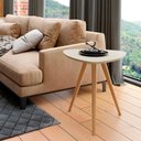Ver imagem 4 de Mesa Lateral para Sala 52,5cm com Pés Torneados em Madeira Cor:louro com Luna