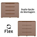 Ver imagem 2 de Cômoda Doble 8 Gavetas MDF-MDP com Puxador Cava Nogueira-Capuccino Albatroz Móveis