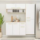 Ver imagem 6 de Cozinha Completa Modulada Suspensa com Armário Aéreo e Balcão Aura Branco/Dubai