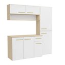 Ver imagem 2 de Cozinha Completa Modulada Suspensa com Armário Aéreo e Balcão Aura Branco/Dubai