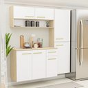 Ver imagem 1 de Cozinha Completa Modulada Suspensa com Armário Aéreo e Balcão Aura Branco/Dubai