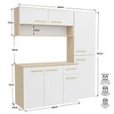 Ver imagem 3 de Cozinha Completa Modulada Suspensa com Armário Aéreo e Balcão Aura Branco/Dubai