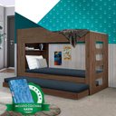 Ver imagem 2 de Treliche Solteiro 100% Mdf Amêndoa Hibisco Incabrás com 3 Colchões Gazin