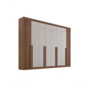 Ver imagem 1 de Guarda Roupa Casal 8 Portas Ripado 8 Gavetas com Pés Daymont - D' Doro Castanho/off White/ripado