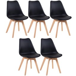 KIT - 5 x cadeiras Leda - Preto - 1