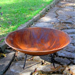 Lenheiro Lareira Braseiro Envelhecida Externa em Ferro 80cm - 2