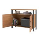 Ver imagem 7 de Mesa Escritório C/ Gaveteiro e Aparador Dalla Costa 100% Mdf Cor:freijó com Preto Fosco