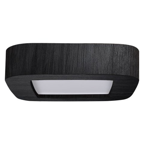 Plafon Madeira Led Arredondado 24w Bivolt Preto:3000k Branco Quente
