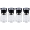 Ver imagem 1 de Kit 4 Moedor de Sal e Pimenta 170ml Lyor Vidro Moinho de Cerâmica e Tampa Plástica Preta