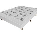 Ver imagem 2 de Cama Box Branca + Colchão Viúva Castelar Branco Espuma D33 Bordado 128x188x57cm
