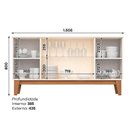Ver imagem 3 de Buffet para Sala de Jantar Eiffel com Portas de Vidro Off White Nature – Henn