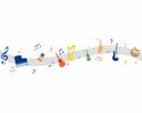 Ver imagem 1 de Adesivo de Parede Infantil Instrumentos Coloridos - Música Adesivos Primeiro Quarto Azul
