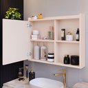 Ver imagem 5 de Espelheira Luxo Armarinho Banheiro Pequeno Espelho Porta Escova de Dente Prateleira Organizadora