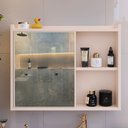 Ver imagem 3 de Espelheira Luxo Armarinho Banheiro Pequeno Espelho Porta Escova de Dente Prateleira Organizadora