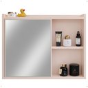 Ver imagem 1 de Espelheira Luxo Armarinho Banheiro Pequeno Espelho Porta Escova de Dente Prateleira Organizadora