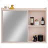 Espelheira Luxo Armarinho Banheiro Pequeno Espelho Porta Escova de Dente Prateleira Organizadora - 1