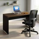 Ver imagem 6 de Mesa Escritório 150cm x 60 cm Escrivaninha 40mm Pés Painel Cor:Nogal Málaga com Preto
