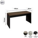 Ver imagem 3 de Mesa Escritório 150cm x 60 cm Escrivaninha 40mm Pés Painel Cor:Nogal Málaga com Preto