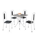 Ver imagem 2 de Mesa de Jantar com Kit 4 Cadeiras Madeira Lívia Preto Branca