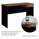 Ver imagem 4 de Mesa para Escritorio 1 Gaveta 120 Cm 6901 Savana Preto Mobbs