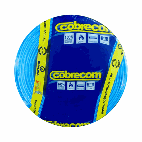 Cabo Flexível com até 750V 2,5mm 100M - Cobrecom Azul