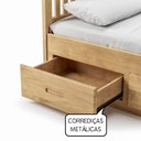Ver imagem 5 de Cama Viúva com 6 Gavetas em Madeira Maciça Bege/Cera Tons&Madeira