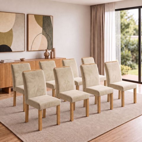 Conjunto 8 Cadeiras para Sala de Jantar Lyra