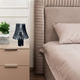 Abajur de Mesa em MDF - Cor: Preta - 2