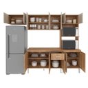 Ver imagem 2 de Cozinha Modulada Pequena Balcão Tampo Max 262 Cm Armário Nicho Forno Mdp Carvalho Blanche - Clicklar