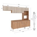 Ver imagem 3 de Cozinha Modulada Pequena Balcão Tampo Max 262 Cm Armário Nicho Forno Mdp Carvalho Blanche - Clicklar
