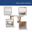 Ver imagem 3 de Mesa de Jantar Liz 180x90cm Vidro 40mm Cinamomo Off White com Kit 8 Cadeiras Linho Prata - Valdemóve