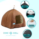 Ver imagem 2 de Cama Casa Toca Iglu Tenda Caminha Cabana para Cachorros e Gatos Pets 47cmx45cm - Duke & Dixie